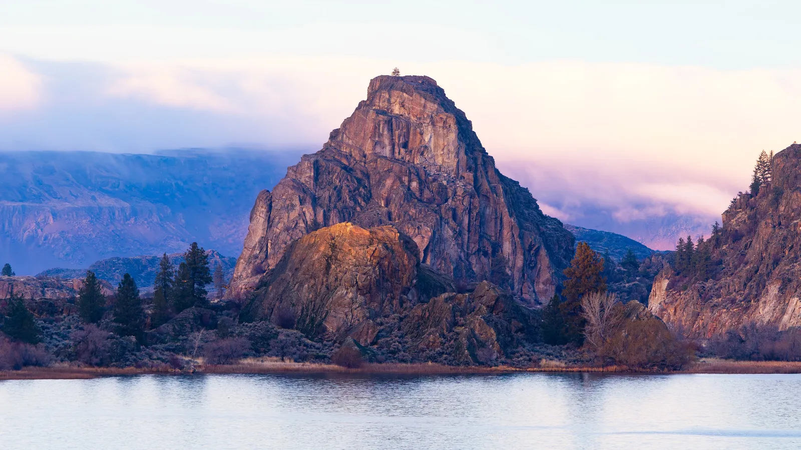 Last light on the rock